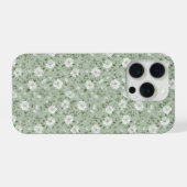 Zachte Groene Bloem Crème Bloemmotief iPhone Hoesje (Achterkant horizontaal)
