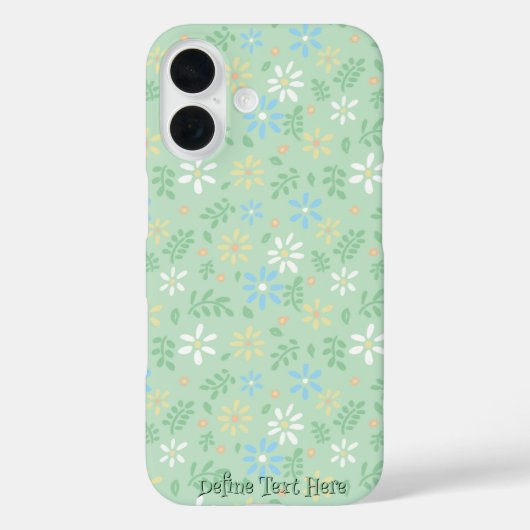 Zachte Groene Bloemen met Wit Blauw Gele Bloemen Case-Mate iPhone Case (Achterkant)