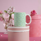 Zachte Groene Bloemen met Wit Blauw Gele Bloemen Koffiemok