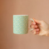 Zachte Groene Bloemen met Wit Blauw Gele Bloemen Koffiemok