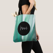 Zachte Groene Bloemige Print Schoudertas Tote Bag (Dichtbij)