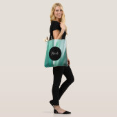 Zachte Groene Bloemige Print Schoudertas Tote Bag (Op model)