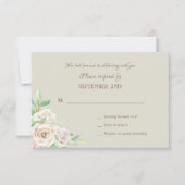 Zachte Groene Bloemige RSVP Kaarten (Voorkant)