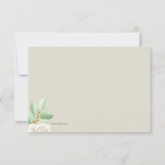 Zachte Groene Bloemige RSVP Kaarten (Achterkant)