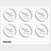 Zachte groene Boho Geslacht Neutraal Bloemen Dank  Ronde Sticker (Vel)