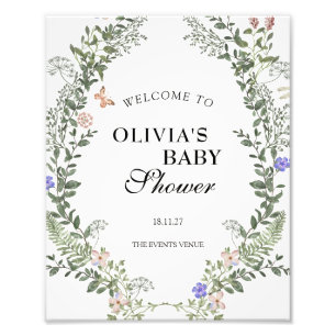 Zachte Groene Boho Geslacht Neutrale Baby Shower P Foto Afdruk