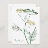 Zachte Groene Botanische IV - Dank je wel Briefkaart (Voorkant / Achterkant)