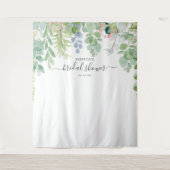 Zachte Groene Bruidsfeest Backdrop Fotohokje Wandkleed (Voorkant)