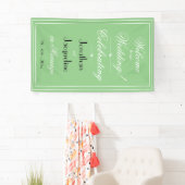  Zachte Groene Chic WitteZwarte Script Trouw Welko Spandoek (Insitu)