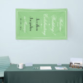  Zachte Groene Chic WitteZwarte Script Trouw Welko Spandoek (Beurs)