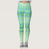 Zachte groene diamant schelpen leggings (Voorkant)