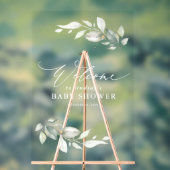 Zachte groene en gouden minimalistische welkom acryl bord (Neutraal)