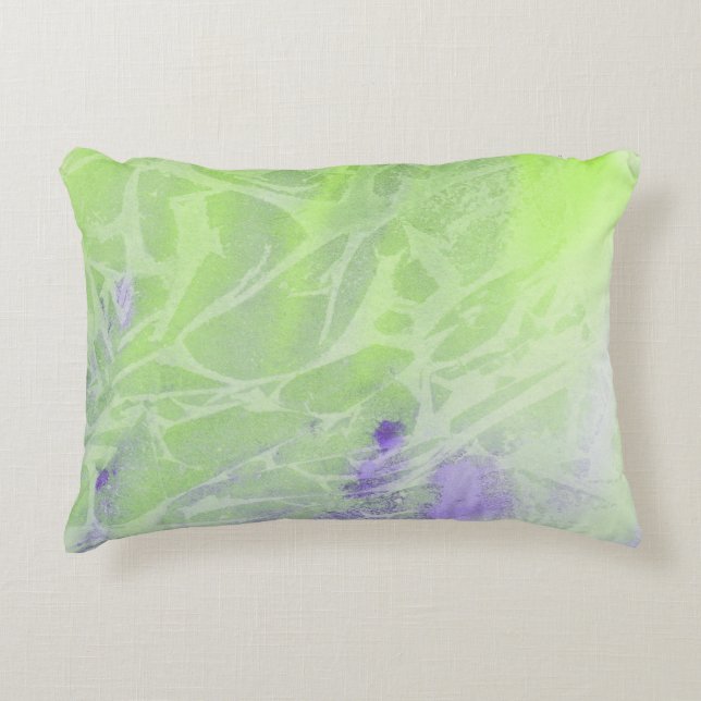 Zachte groene en lavendel harmonie accent kussen (Voorkant)