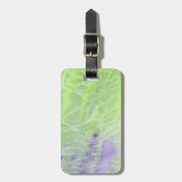 Zachte groene en lavendel harmonie bagagelabel