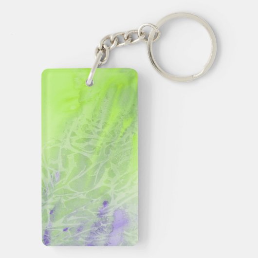 Zachte groene en lavendel harmonie sleutelhanger (achterkant)
