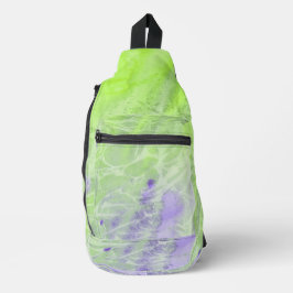 Zachte groene en lavendel harmonie sling bag