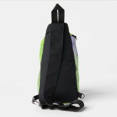 Zachte groene en lavendel harmonie sling bag (Achterkant)