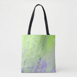 Zachte groene en lavendel harmonie tote bag