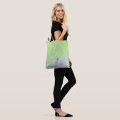 Zachte groene en lavendel harmonie tote bag (Op model)