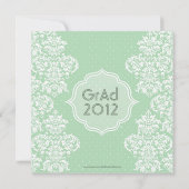 Zachte groene en witte bloemen, elegant Afstudeerd Kaart (Achterkant)