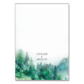 Zachte groene en witte etherische bosbruiloft kaart (Achterkant)
