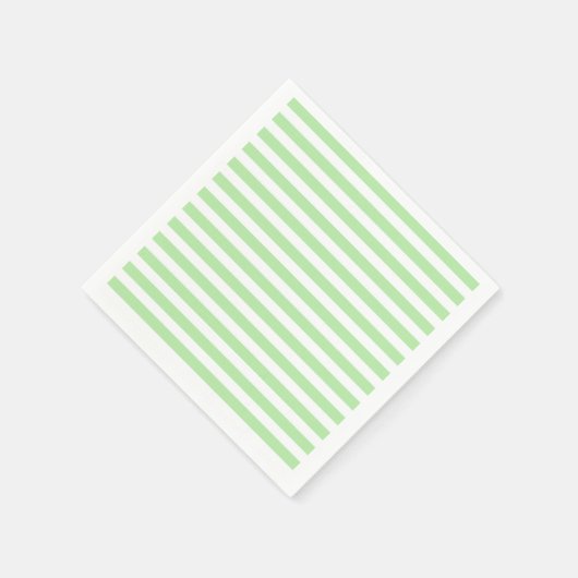 Zachte groene en witte strepen servetten (Hoek)