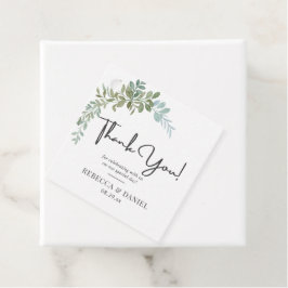 Zachte Groene Eucalyptus Aquarel Rustieke Bruiloft Bedankjes Labels