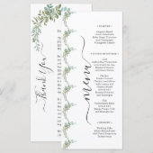 Zachte Groene Eucalyptus Aquarel Rustieke Bruiloft Menu (Voorkant / Achterkant)