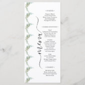 Zachte Groene Eucalyptus Aquarel Rustieke Bruiloft Menu (Voorkant)