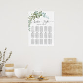 Zachte Groene Eucalyptus Waterverf Rustieke Bruilo Poster (Keuken)