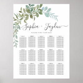 Zachte Groene Eucalyptus Waterverf Rustieke Bruilo Poster