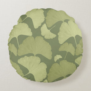 Zachte Groene Ginkgo Botanische Droom 1 Rond Kussen
