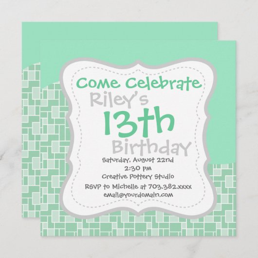 , zachte, groene golven, tapehouders kaart (Voorkant / Achterkant)