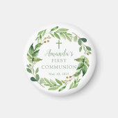 Zachte groene leder, eerste gemeenschap magneet (Voorkant)