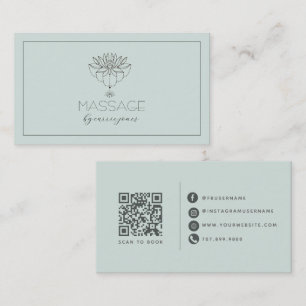 Zachte Groene Lotus Massage Therapeut Visitekaartje