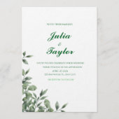 Zachte Groene Minimalistische Uitnodiging (Voorkant)