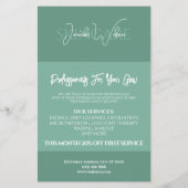 Zachte groene mint tint huidverzorging flyer (Achterkant)
