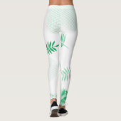 Zachte groene palmbladeren leggings (Achterkant)