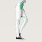 Zachte groene palmbladeren leggings (Rechts)