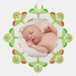 Zachte  Groene Pastels Aangepaste Kerstfoto Ornament Kaart