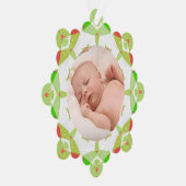 Zachte  Groene Pastels Aangepaste Kerstfoto Ornament Kaart (Rechts)