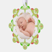 Zachte  Groene Pastels Aangepaste Kerstfoto Ornament Kaart (Links)