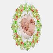 Zachte  Groene Pastels Aangepaste Kerstfoto Ornament Kaart (Rechts)