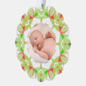 Zachte  Groene Pastels Aangepaste Kerstfoto Ornament Kaart (Links)