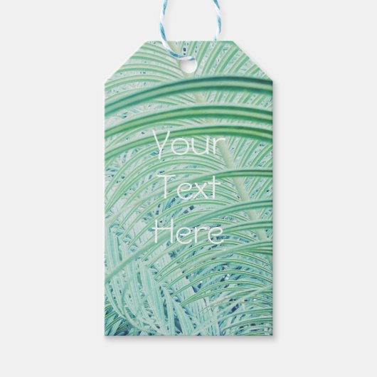Zachte Groene Plant Palmblad Cadeaulabel (Voorkant)