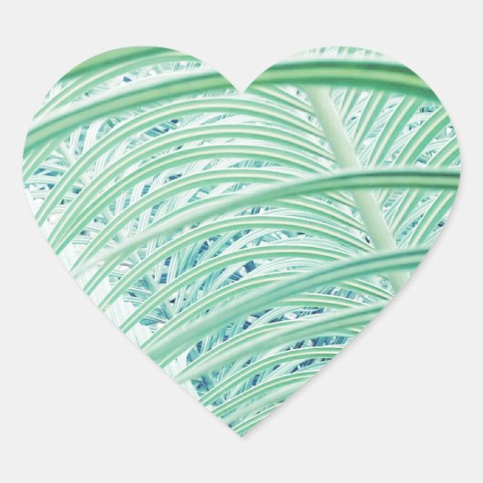 Zachte Groene Plant Palmblad Hart Sticker (Voorkant)