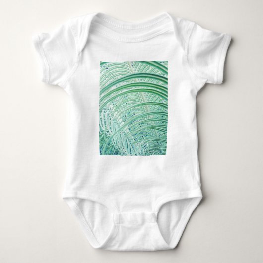Zachte Groene Plant Palmblad Romper (Voorkant)