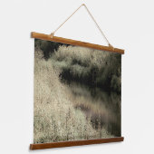 Zachte groene Riverside Hangend Wandkleed (Gebogen)