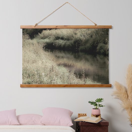 Zachte groene Riverside Hangend Wandkleed (Slaapkamer)