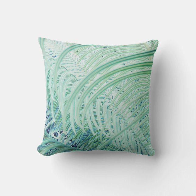 Zachte groene stijlvolle plant print kussensloop kussen (Voorkant)